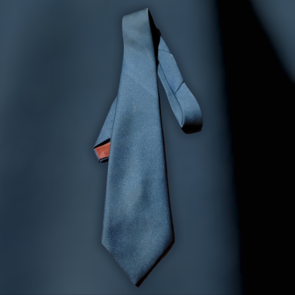 HOST PICK 🙂 Vtg Ketch 100% Polyester Solid Steel Blue Tie - Picture 4 of 5